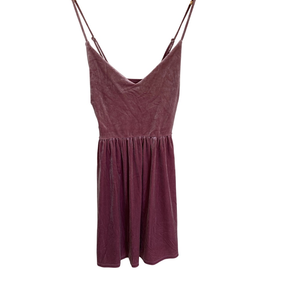 Forever 21 Plus Size Dusty Rose Velvet Cami Mini Dress V-Neck Fit Flare 2X